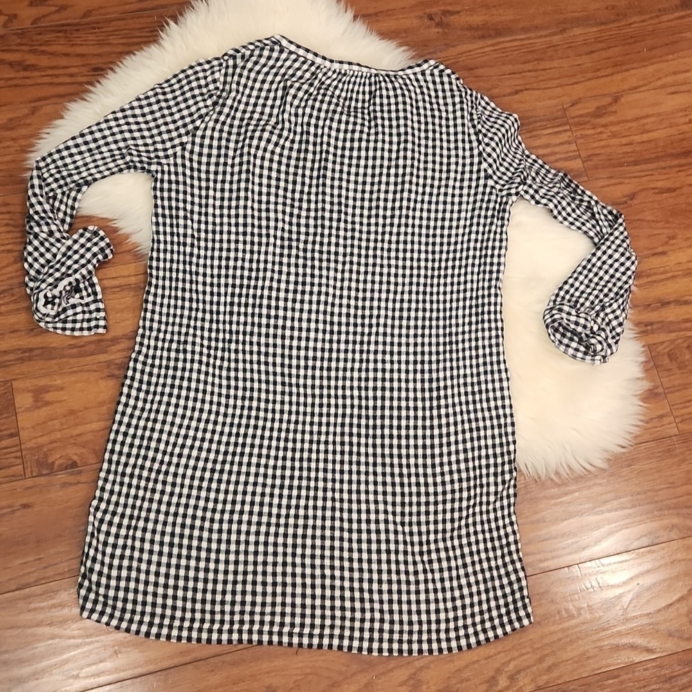 Joie White and Black Eguine Gingham Shirtdress - Picture 2 of 7